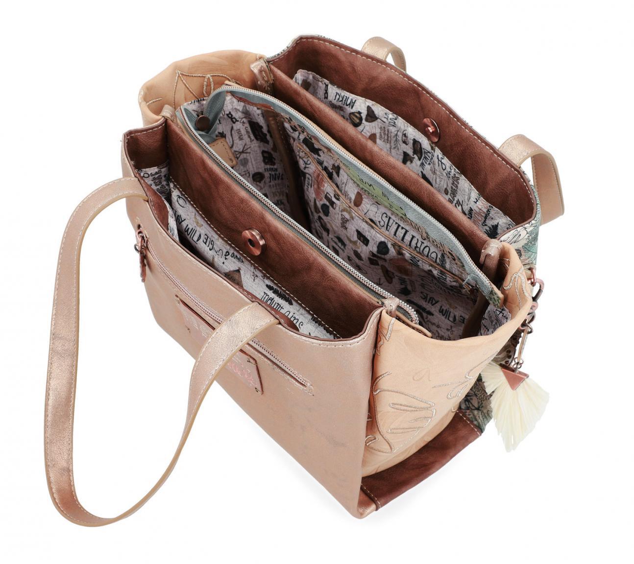 Henkeltasche Bastanhänger bunt Anekke Jungle Strasssteine