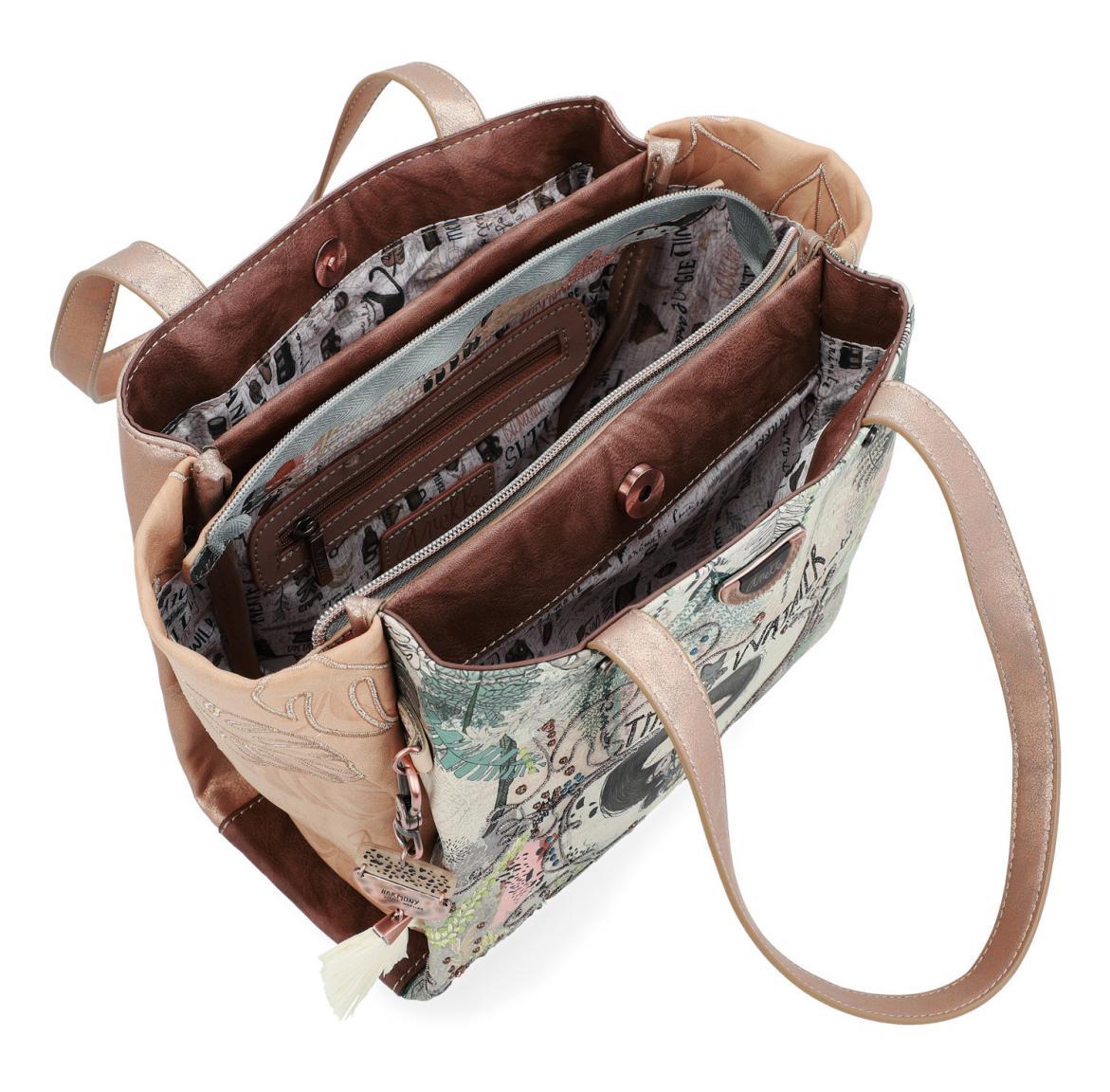 Henkeltasche Bastanhänger bunt Anekke Jungle Strasssteine