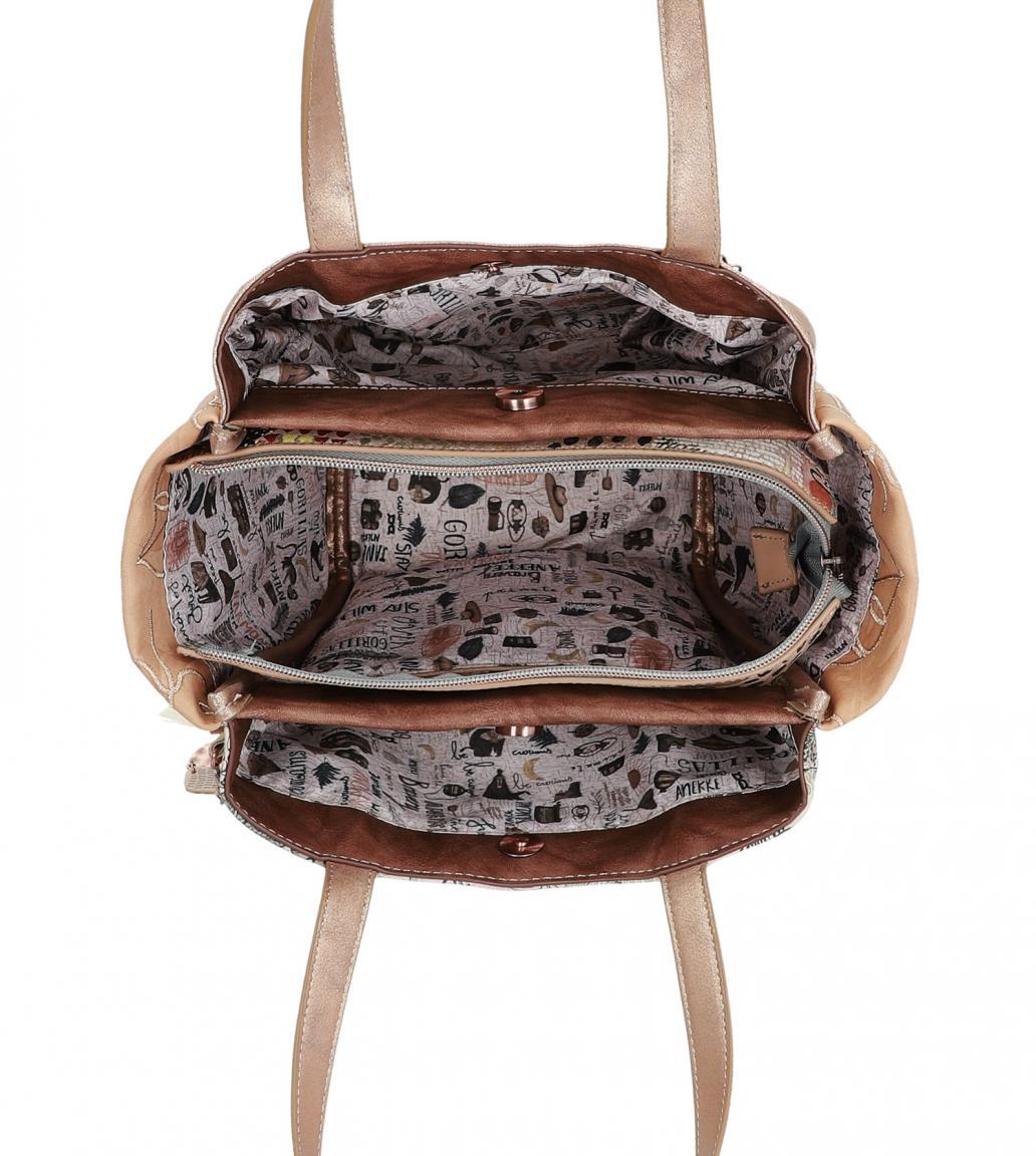 Henkeltasche Bastanhänger bunt Anekke Jungle Strasssteine