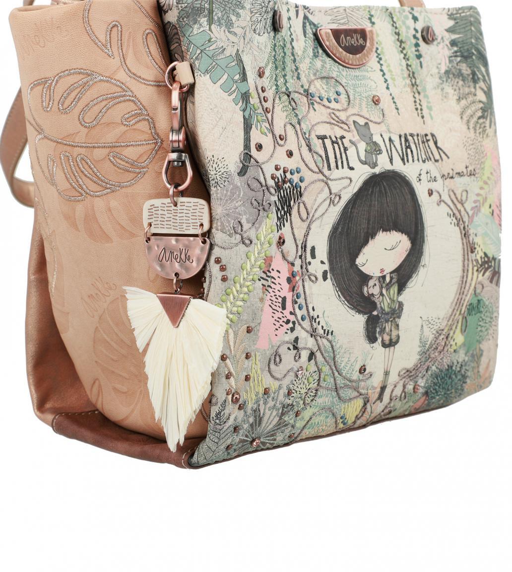 Henkeltasche Bastanhänger bunt Anekke Jungle Strasssteine