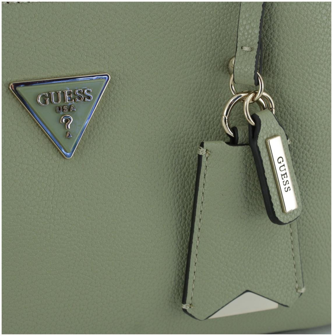 Henkeltasche Guess Meridian Sage salbeigrün Ziernieten