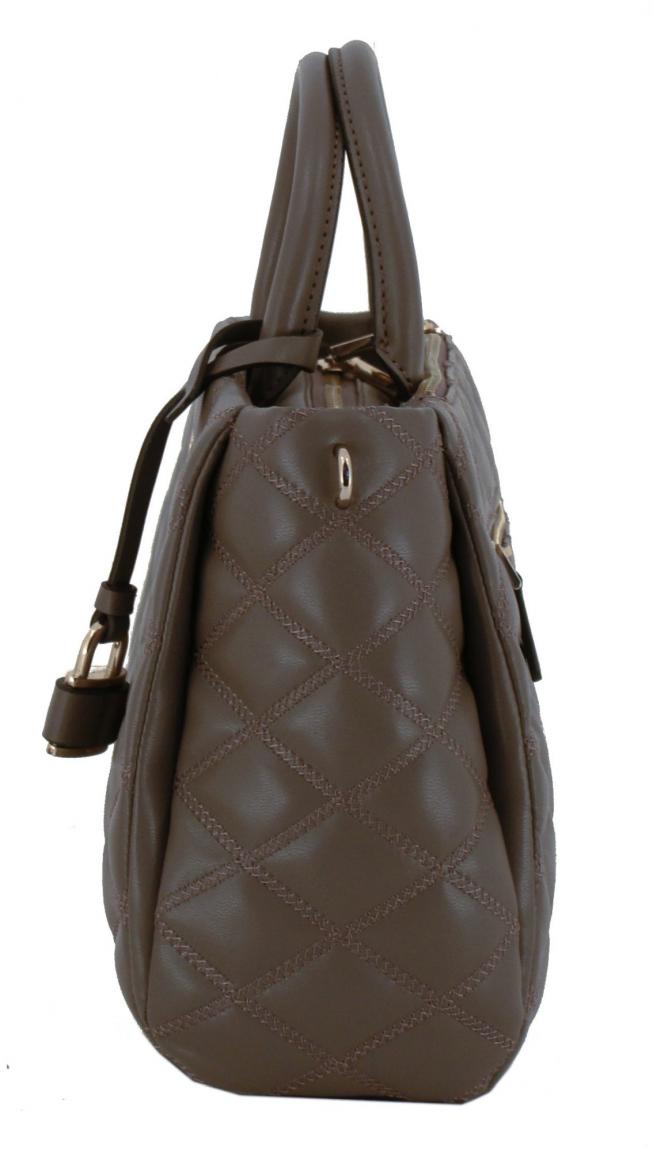 Henkeltasche Guess Tamsin Society Satchel Dark Taupe gesteppt