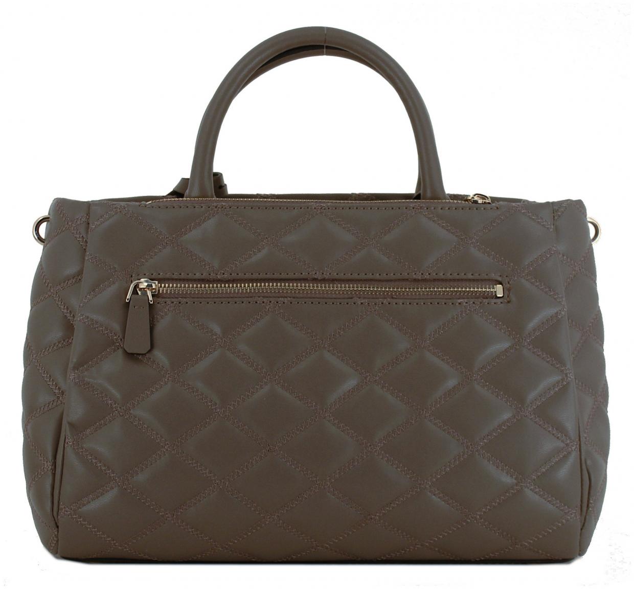 Henkeltasche Guess Tamsin Society Satchel Dark Taupe gesteppt
