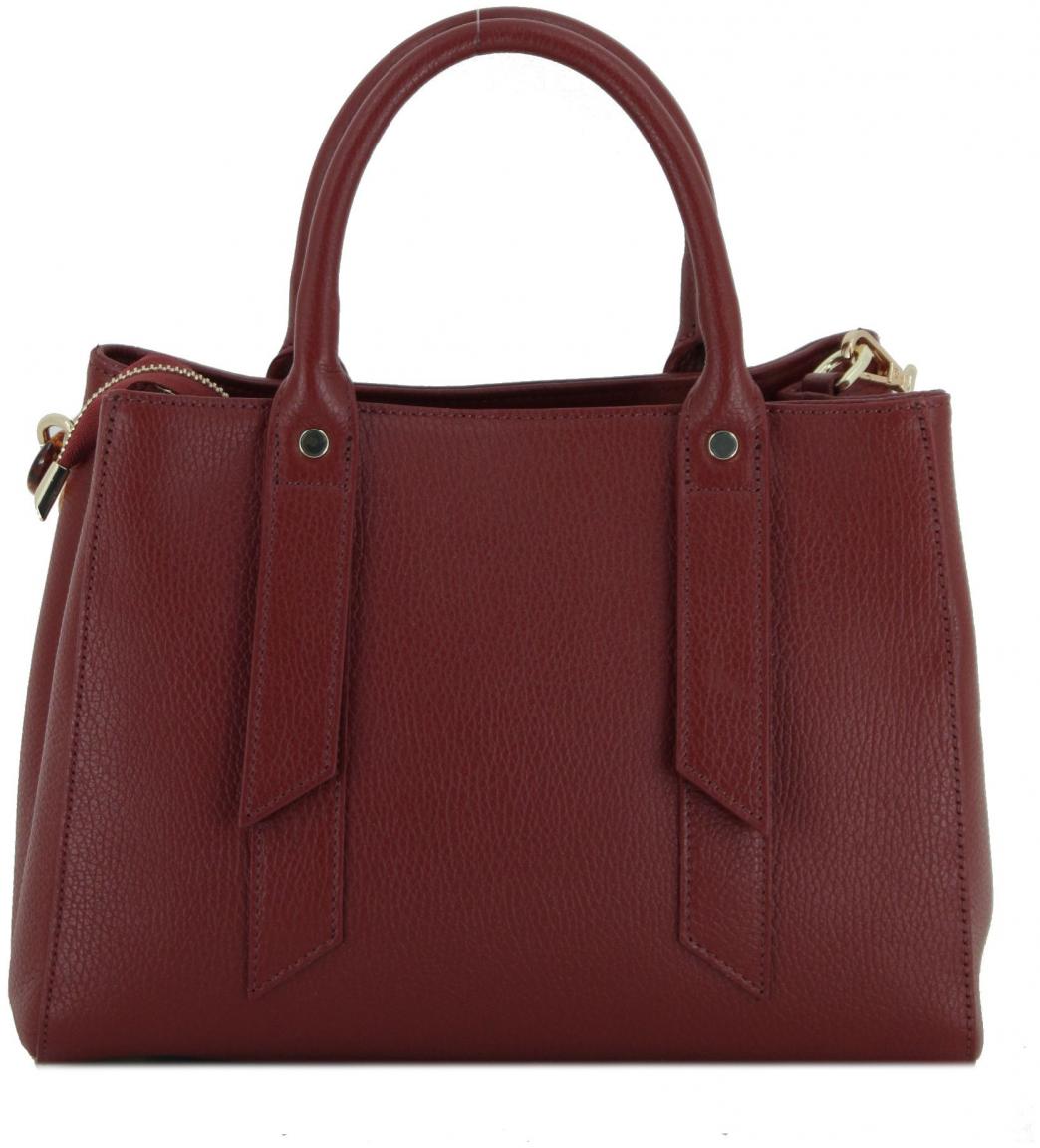 Henkeltasche Kette dunkelrot Echtleder Caleidos Dark Red