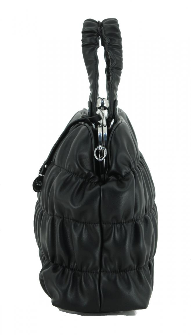 Henkeltasche L.Credi Demy schwarz Kisslock Schultergurt