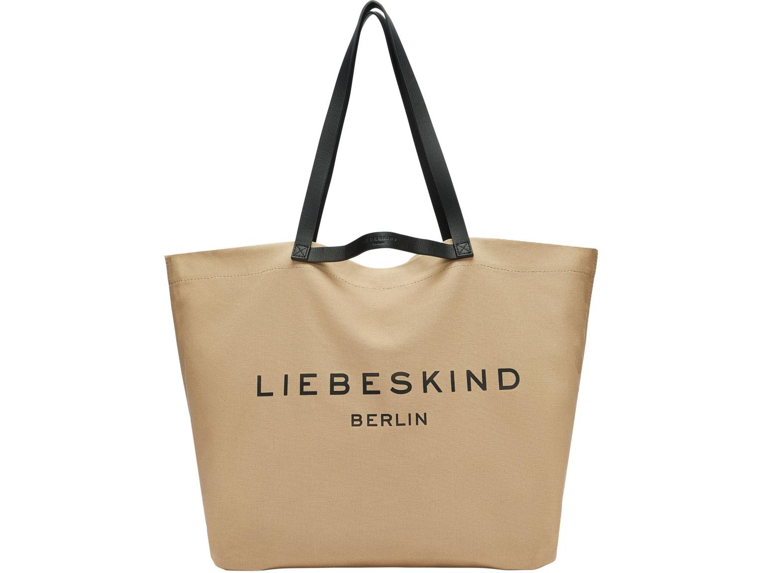 Henkeltasche Liebeskind Berlin Aurora Shopper Large Natural Camelbraun Canvas