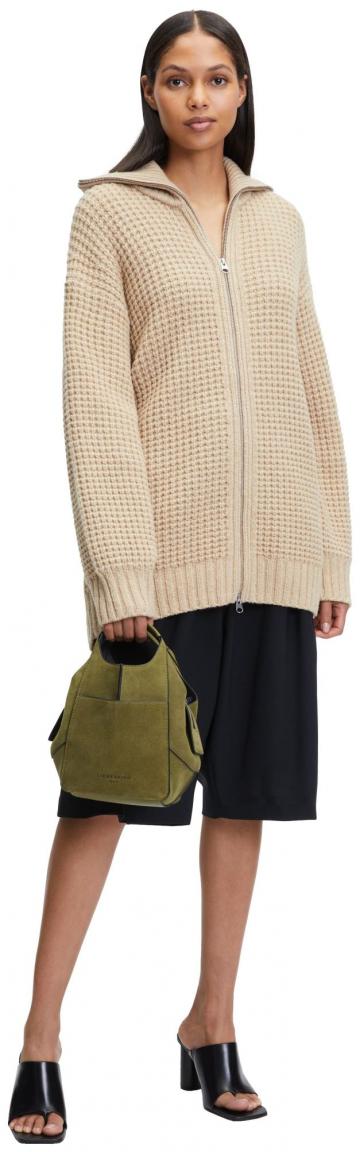 Henkeltasche Liebeskind Lilly Tote S Khaki Veloursleder olivgrün 