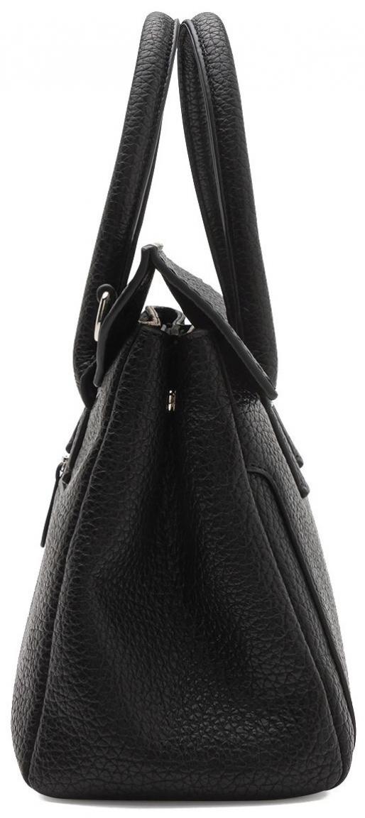 Henkeltasche Odila L.CREDI Uni Schwarz mit Drehverschluss