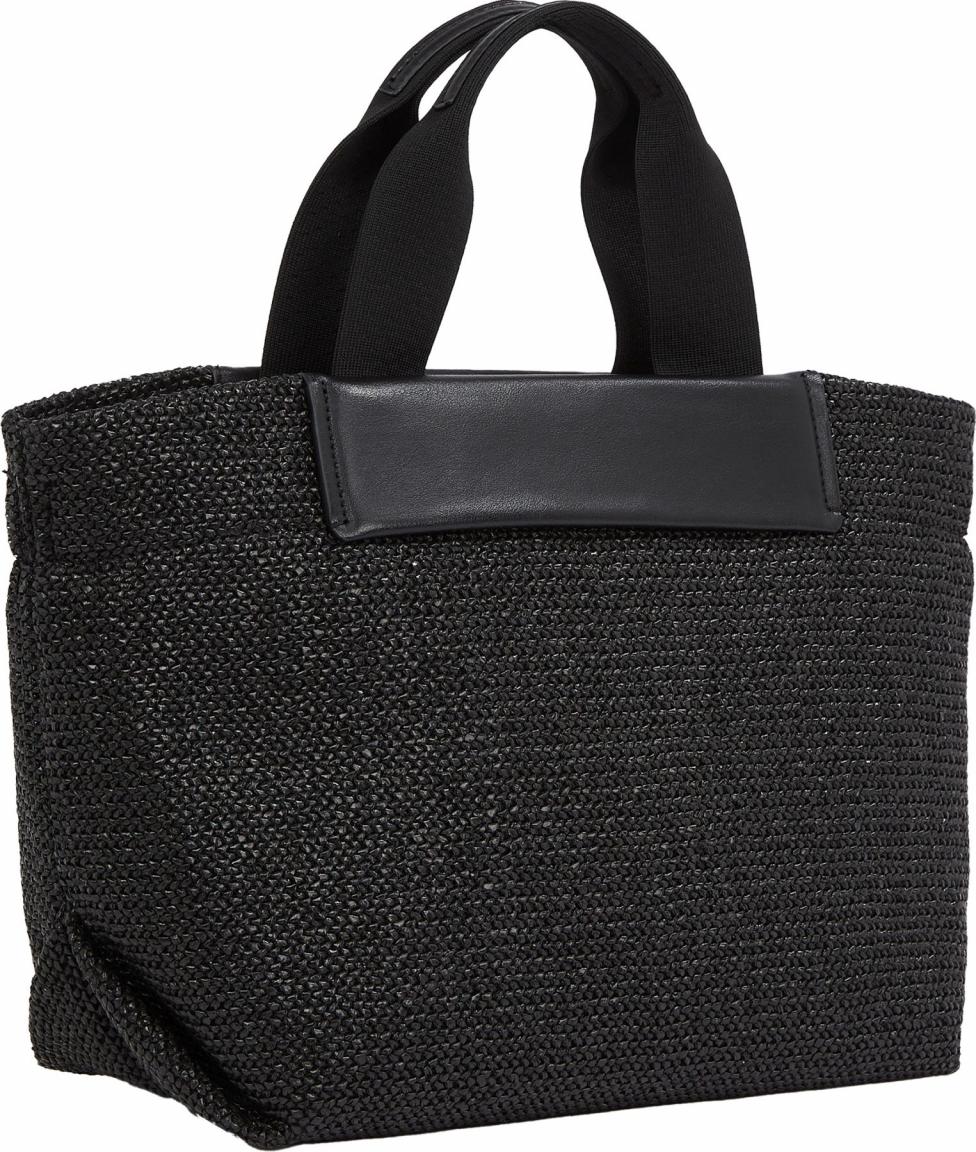 Henkeltasche Small Calvin Klein Raffia Tote Crossbody CK Black