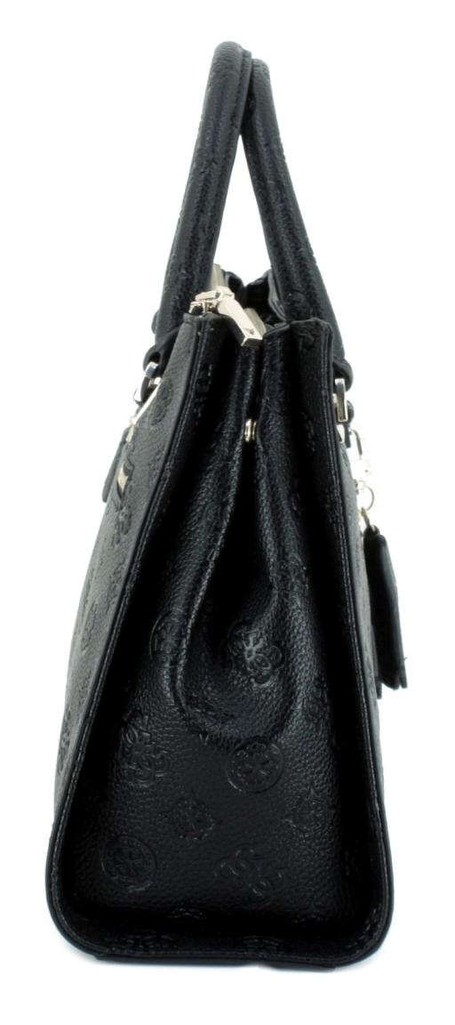 Henkeltasche Society Satchel Guess Cresidia II Dark Taupe Logoprägung