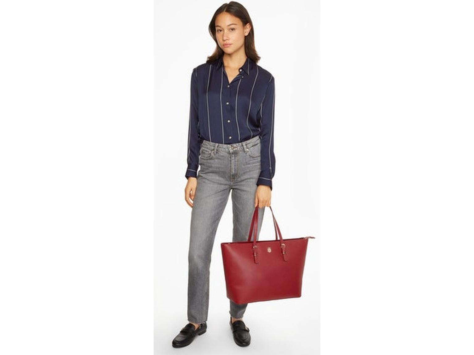 Henkeltasche Tommy Hilfiger Timeless Med Tote Damen Rouge Rot
