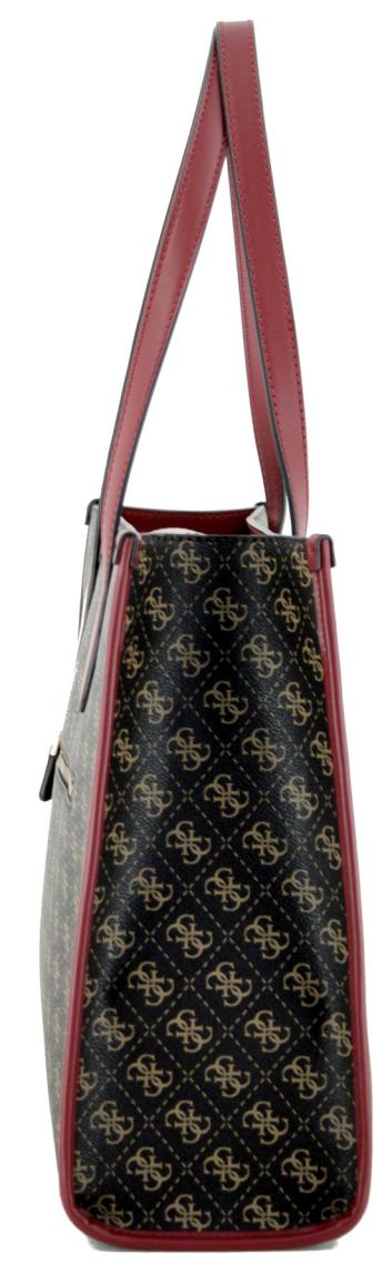 Henkeltasche XLarge Guess Silvana Latte Logo Yellow Allovermuster