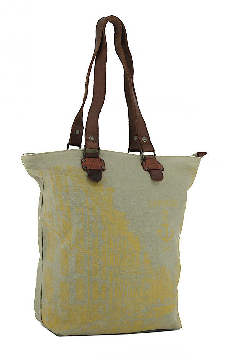 Henkeltasche beige gelb Mustard Harbour2nd Annen Print Leinen