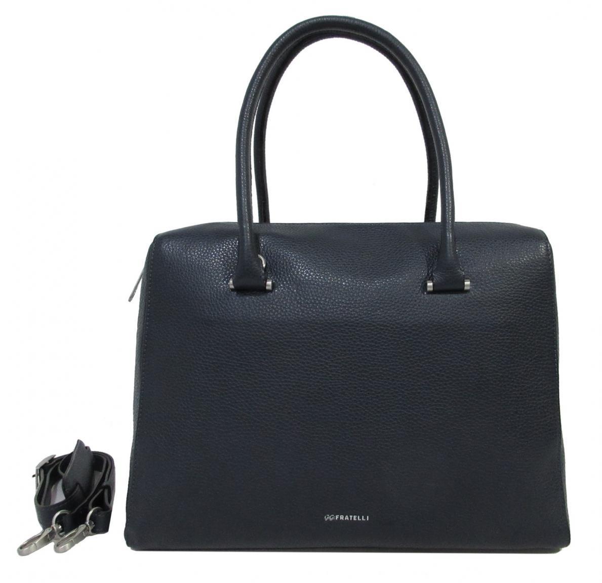 Henkeltasche dunkelblau Leder Gigi Fratelli Business Damen