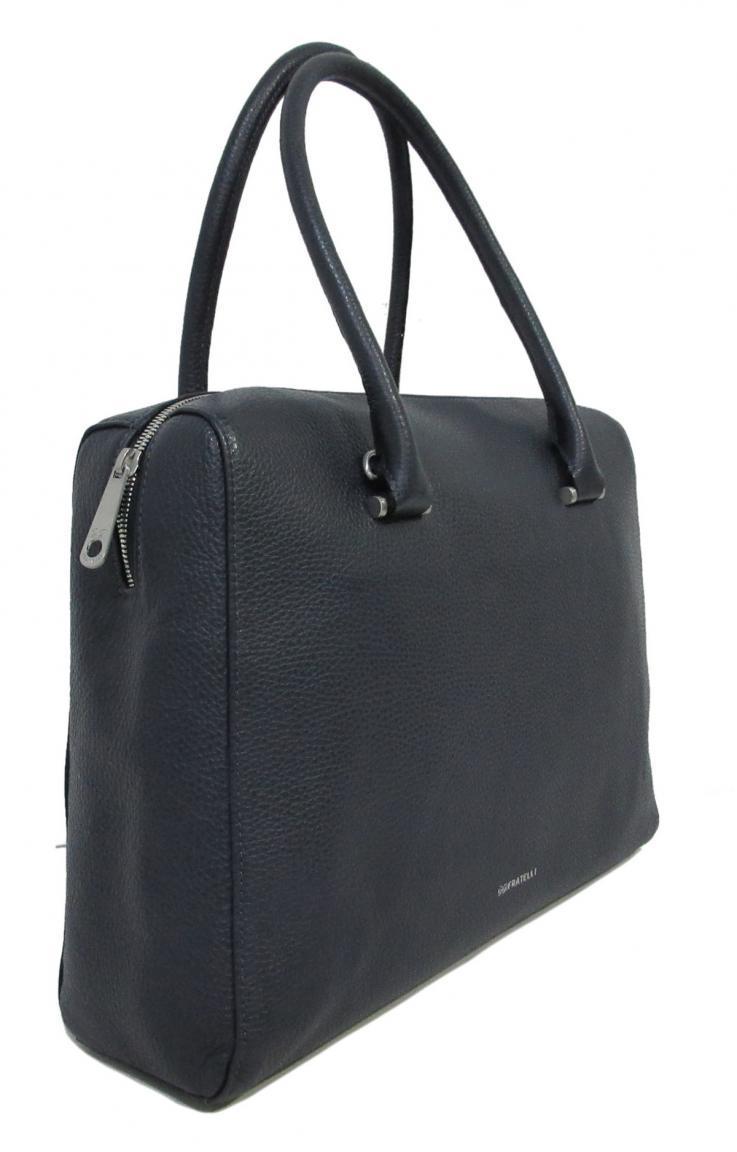 Henkeltasche dunkelblau Leder Gigi Fratelli Business Damen