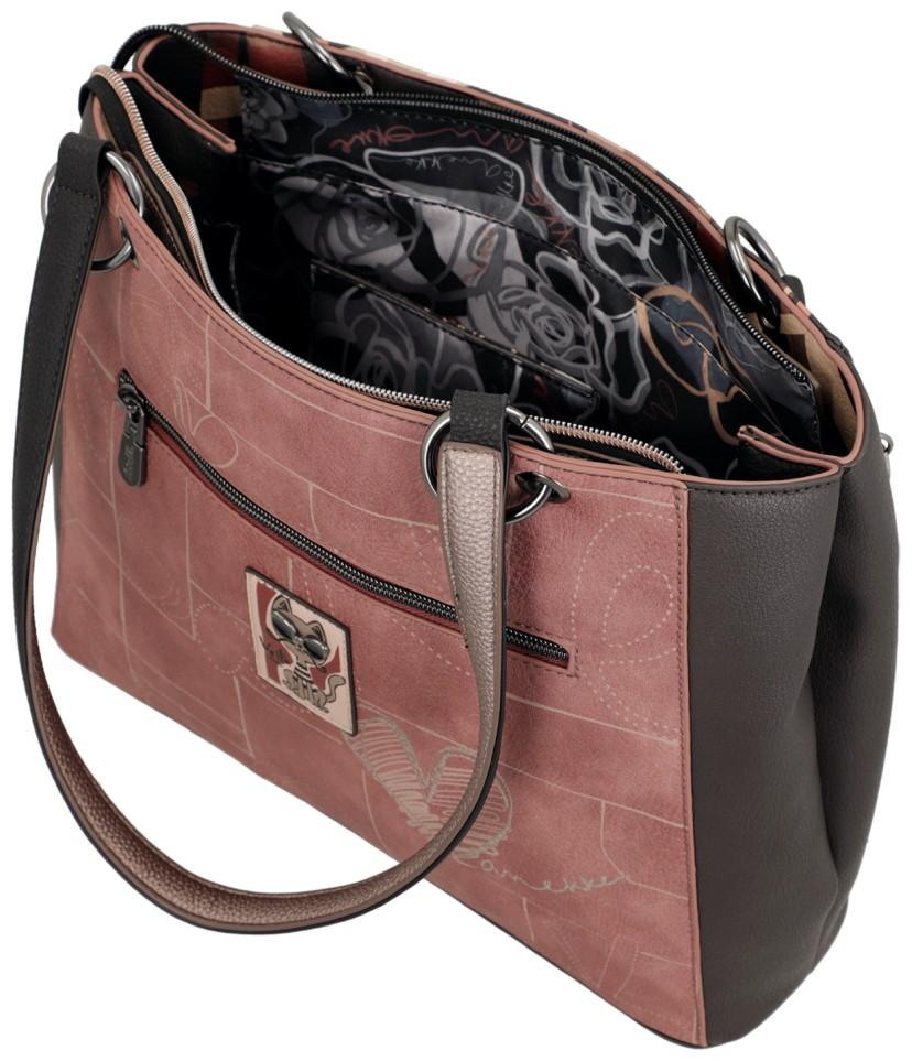 Henkeltasche dunkelbunt bestickt Glitzer Anekke Mademoiselle Parisian