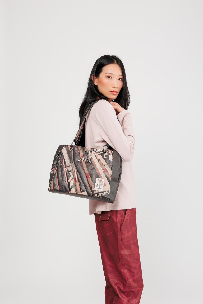 Henkeltasche dunkelbunt bestickt Glitzer Anekke Mademoiselle Parisian