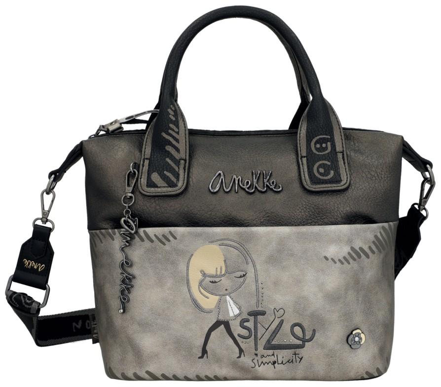 Henkeltasche schwarz silber bestickt Nature Koko Anekke Mademoiselle