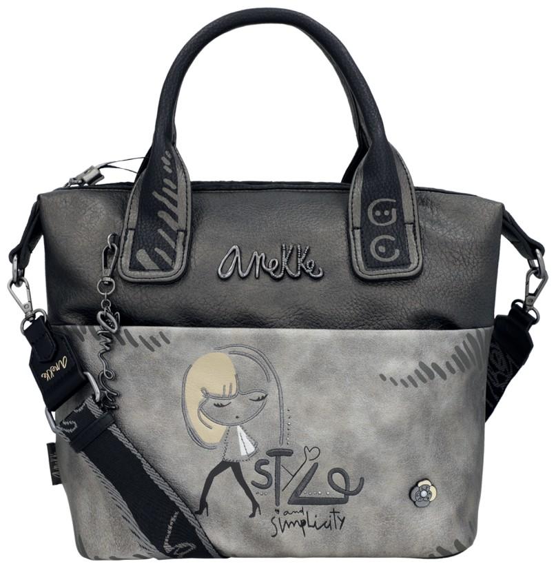 Henkeltasche schwarz silber bestickt Nature Koko Anekke Mademoiselle