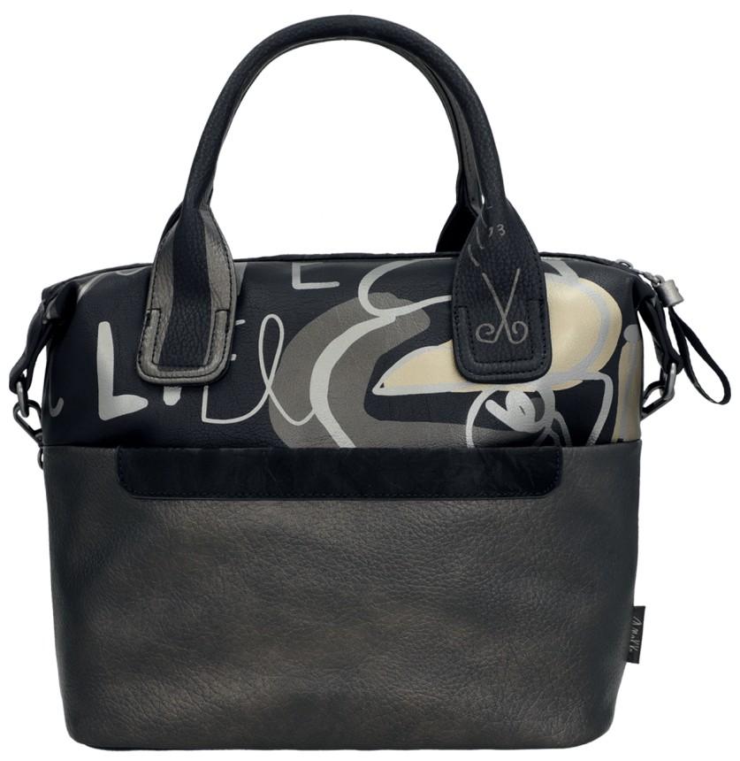 Henkeltasche schwarz silber bestickt Nature Koko Anekke Mademoiselle