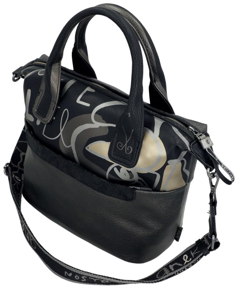 Henkeltasche schwarz silber bestickt Nature Koko Anekke Mademoiselle