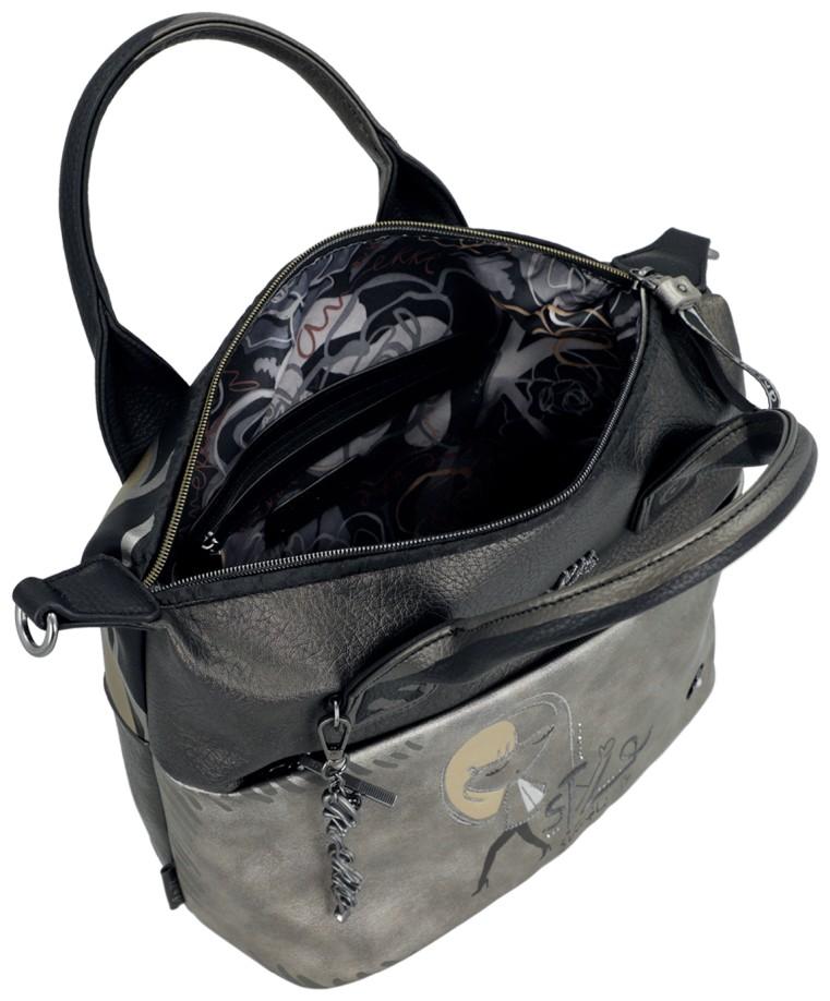 Henkeltasche schwarz silber bestickt Nature Koko Anekke Mademoiselle