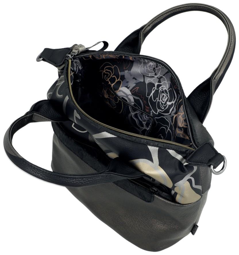 Henkeltasche schwarz silber bestickt Nature Koko Anekke Mademoiselle