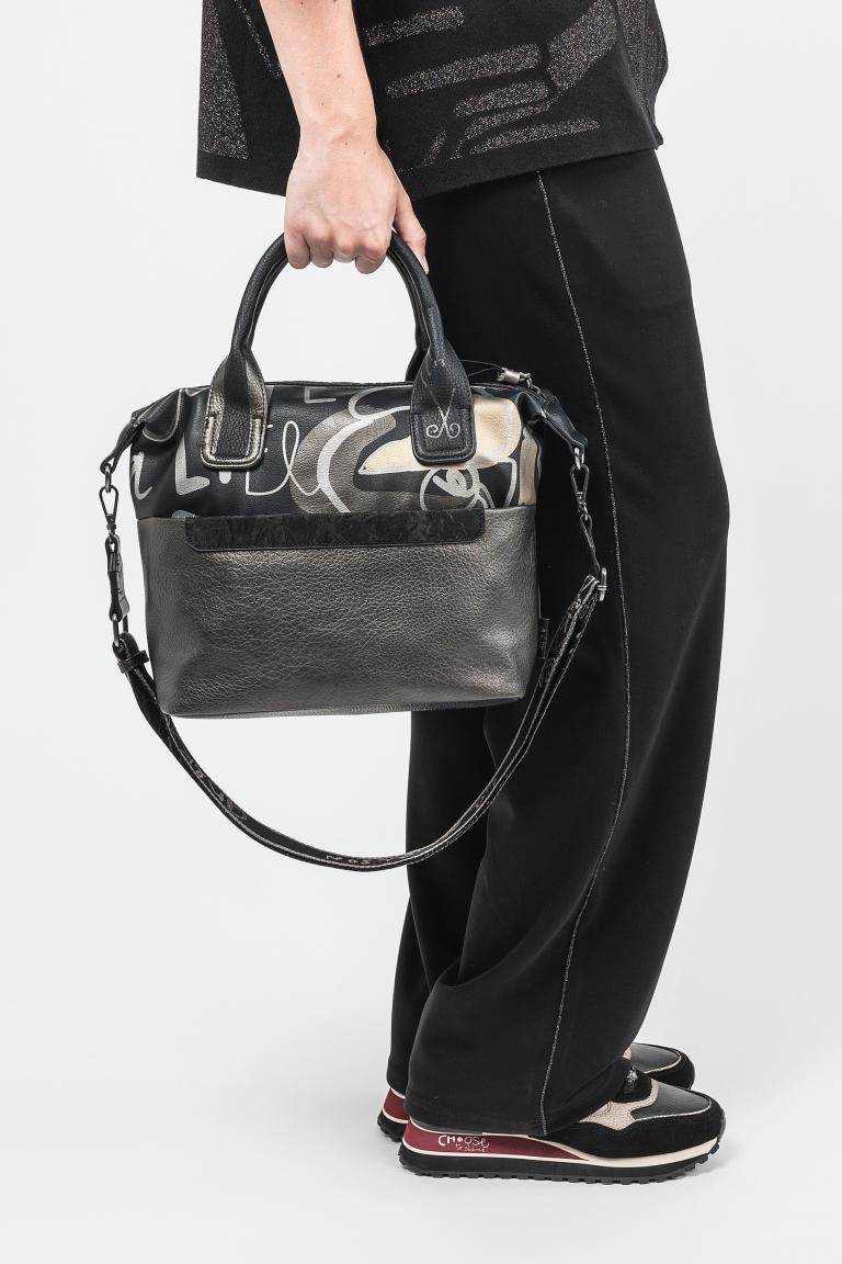 Henkeltasche schwarz silber bestickt Nature Koko Anekke Mademoiselle