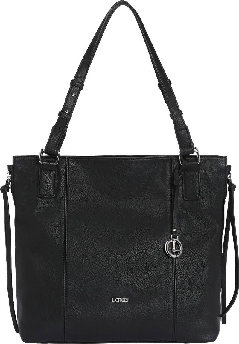 Henkeltasche schwarz vegan L.Credi Jana Anhänger