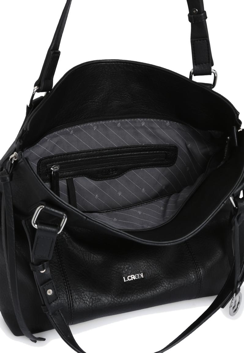 Henkeltasche schwarz vegan L.Credi Jana Anhänger