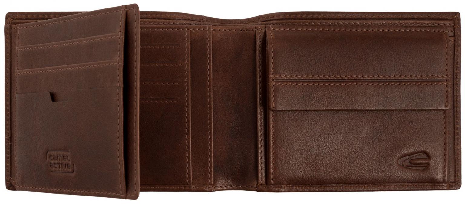 Herrenbörse genarbtes Leder Camel Active Tokyo Brown