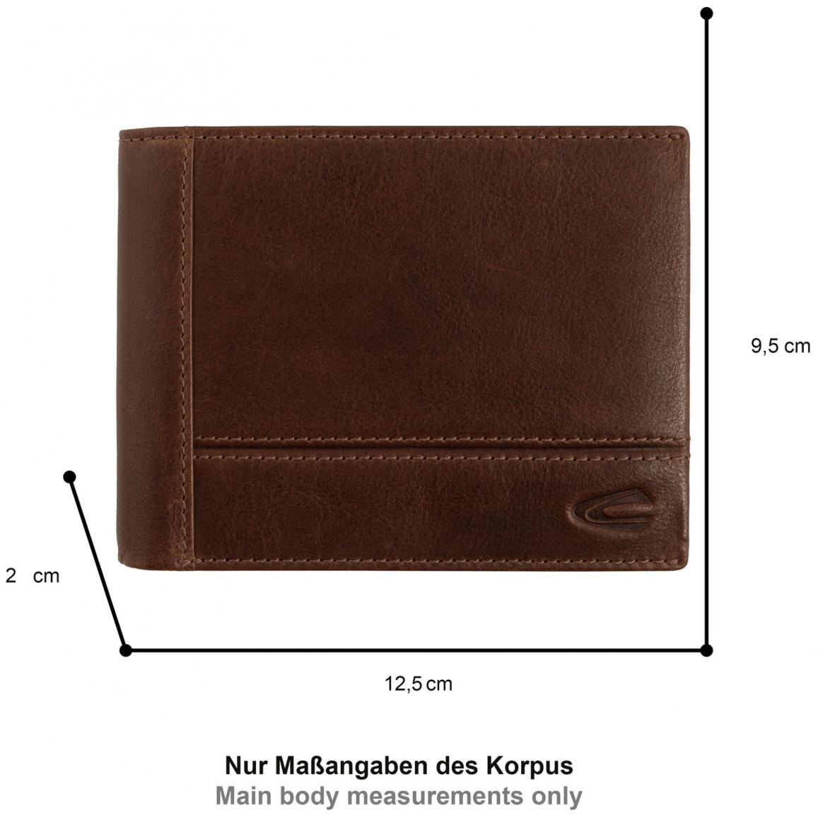 Herrenbörse genarbtes Leder Camel Active Tokyo Brown