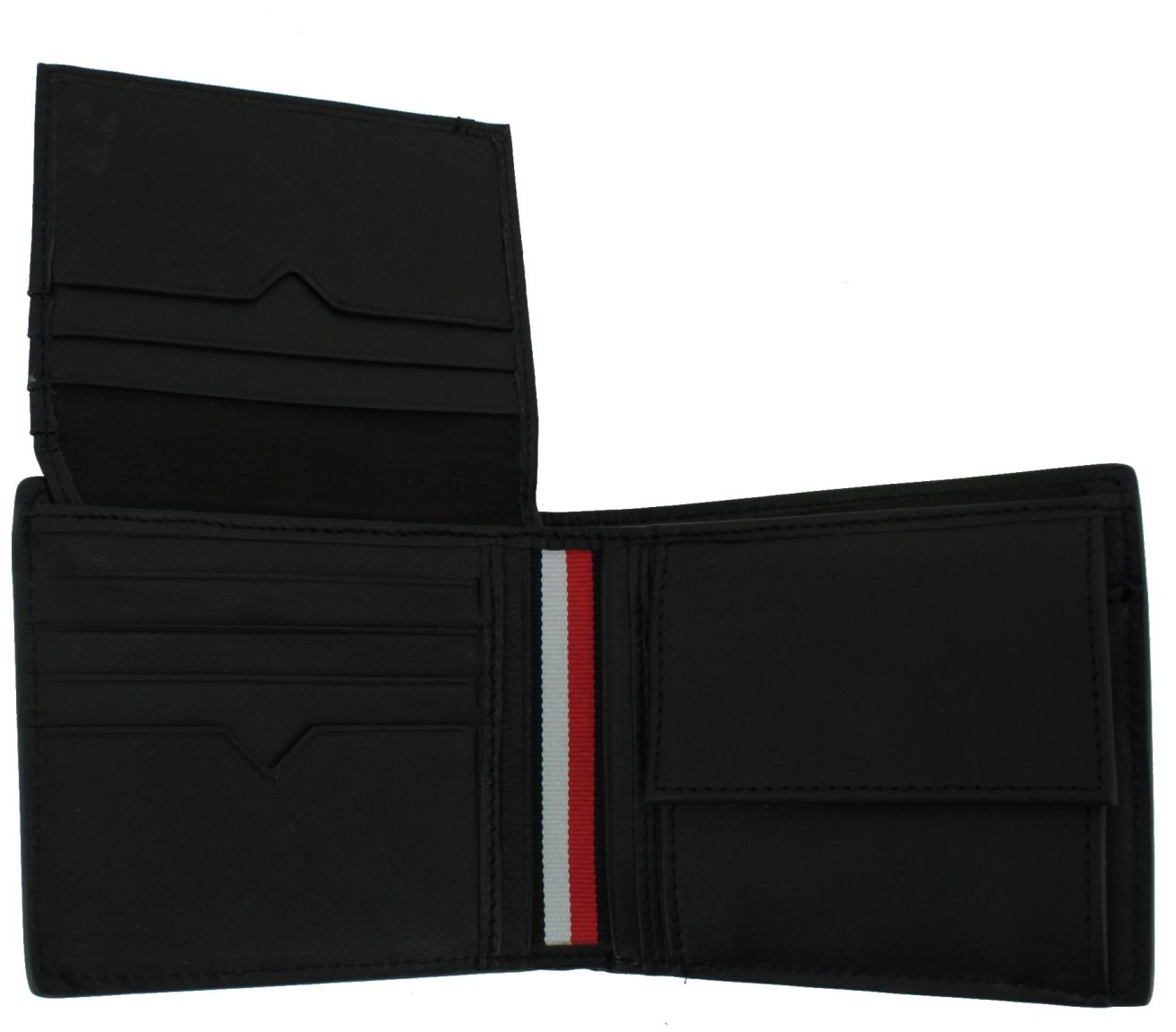 Herrenbrieftasche schwarz Glattleder Tommy Hilfiger Modern Leather CC Flap and Coin