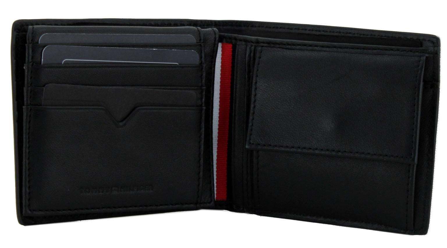 Herrenbrieftasche schwarz Glattleder Tommy Hilfiger Modern Leather CC Flap and Coin