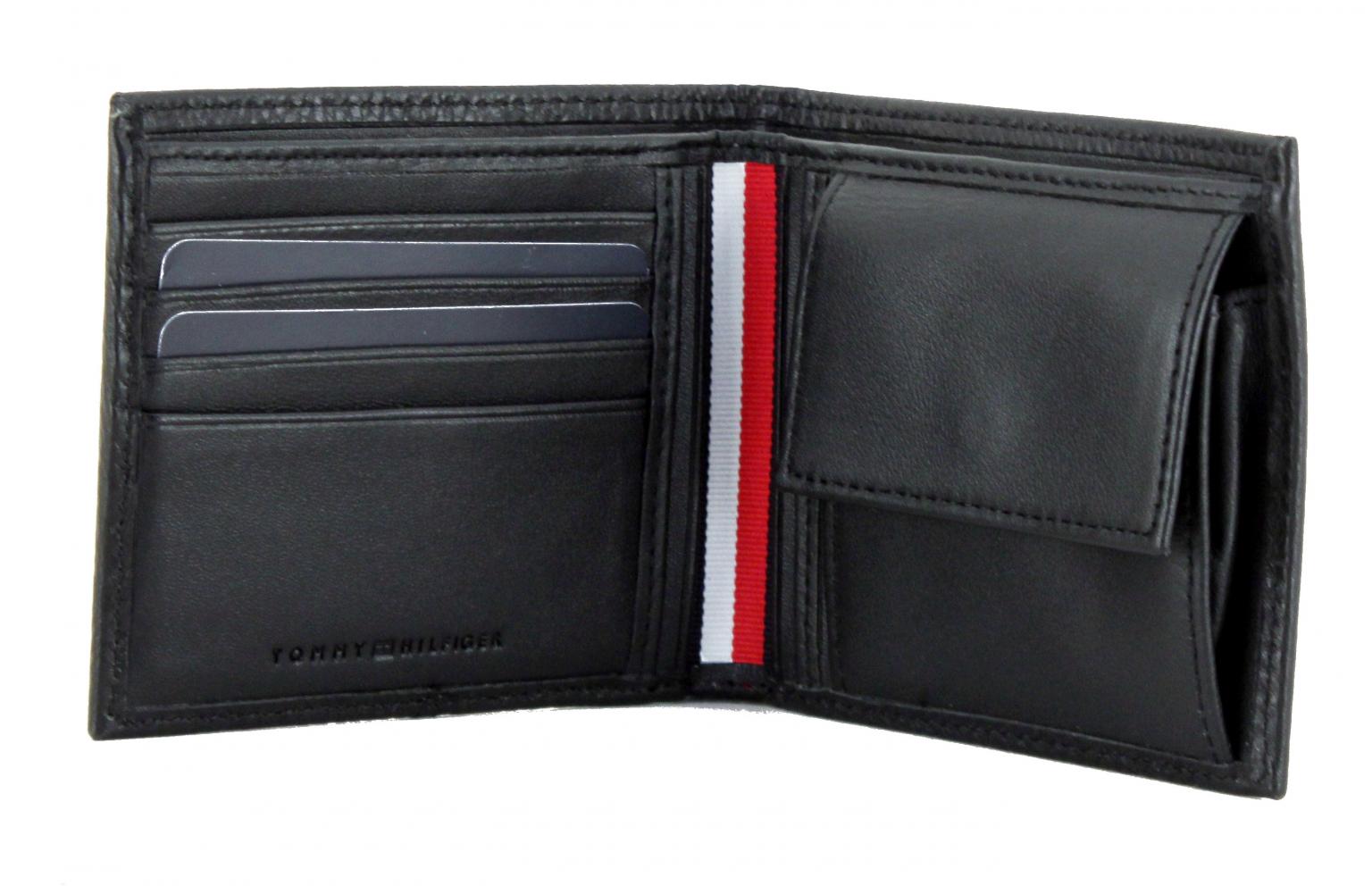 Herrengeldbeutel schwarz Leder Tommy Hilfiger Premium Extra