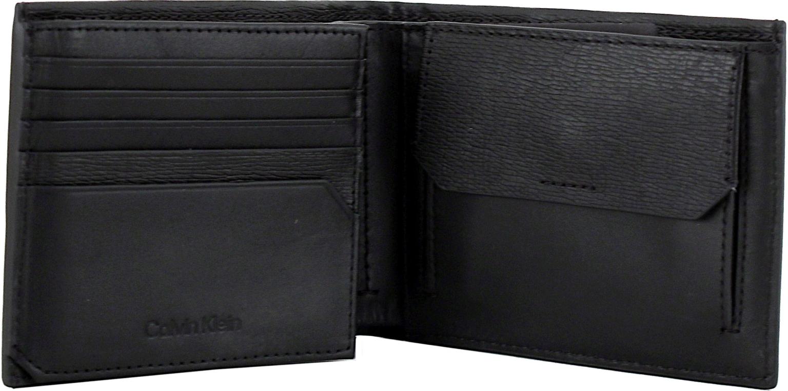 Herrenportemonnaie Calvin Klein Median Trifold 10CC schwarz Leder