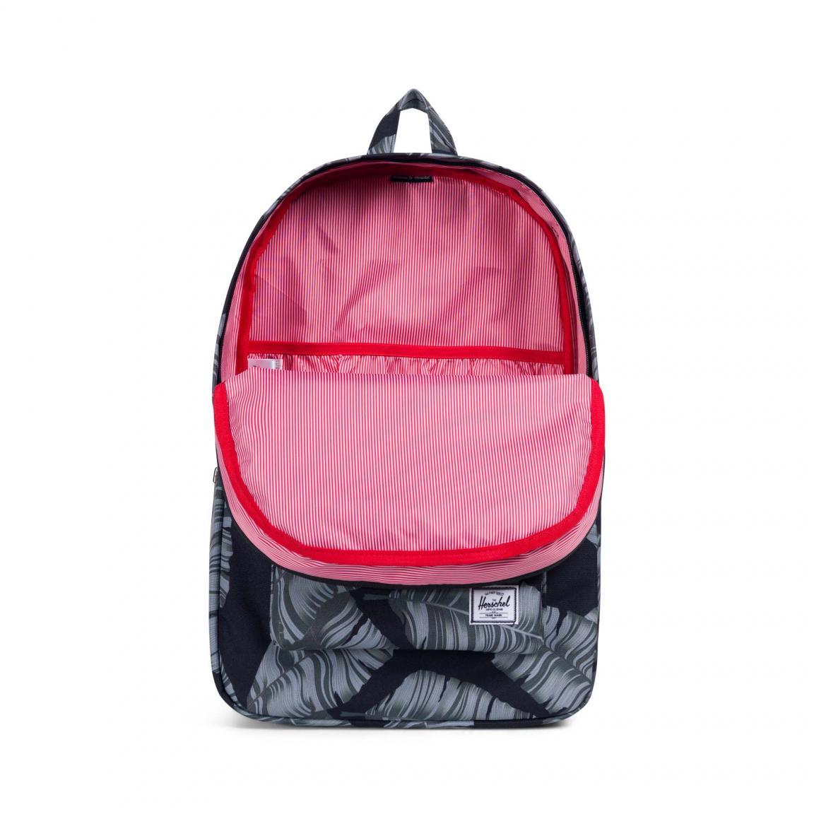 Herschel Heritage Schulrucksack grün schwarz Blätter