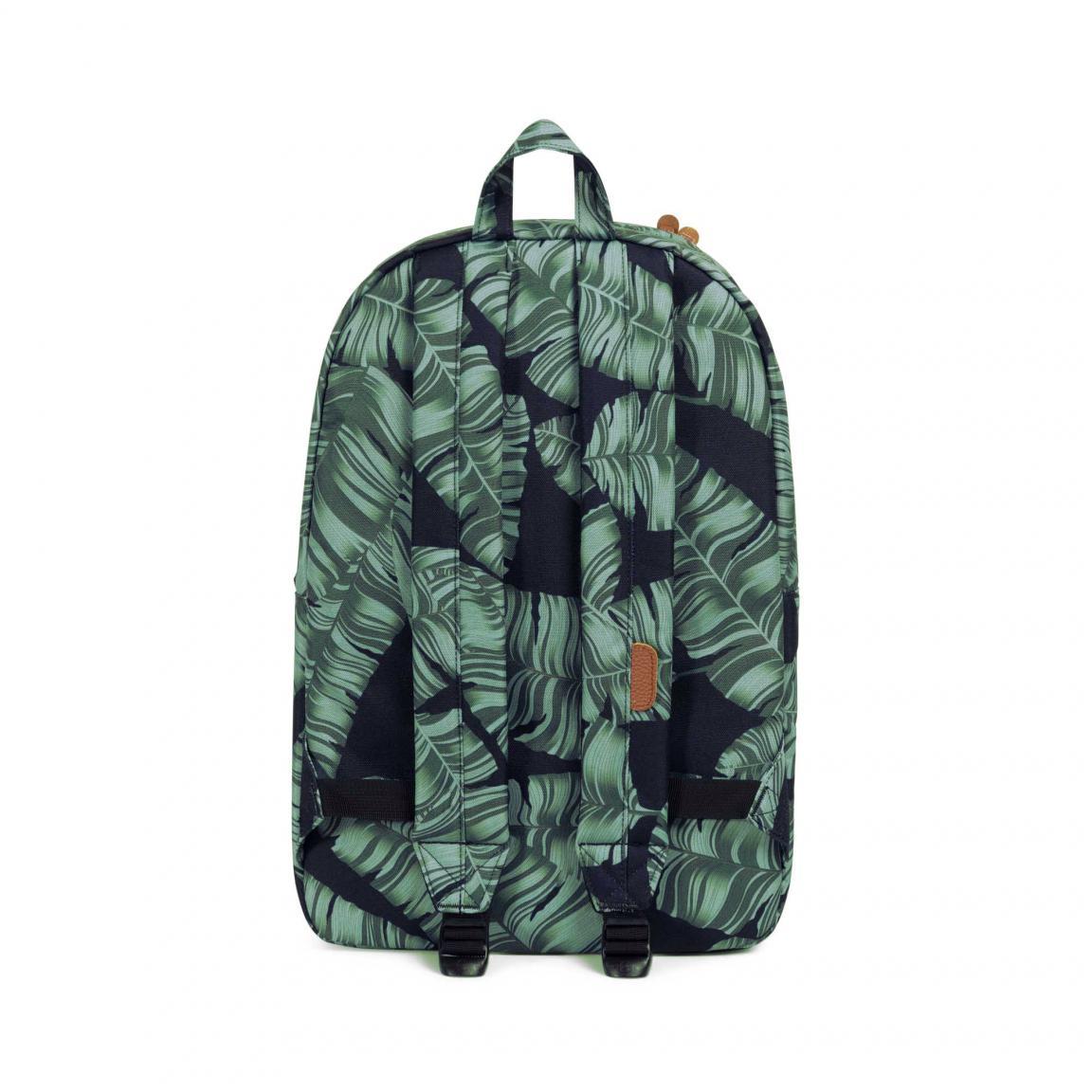 Herschel Heritage Schulrucksack grün schwarz Blätter