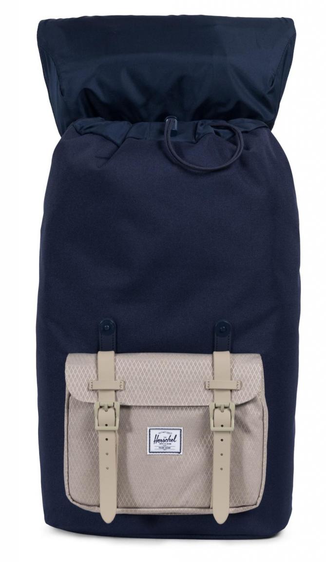 Herschel Little America Schulrucksack dunkelblau beige