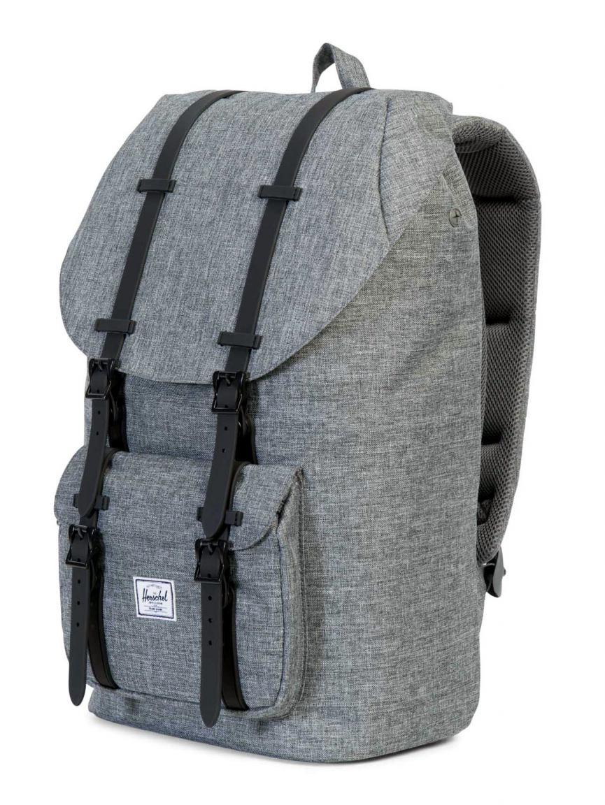 Herschel Rucksack Little America Raven Crosshatch/Black Rubber G