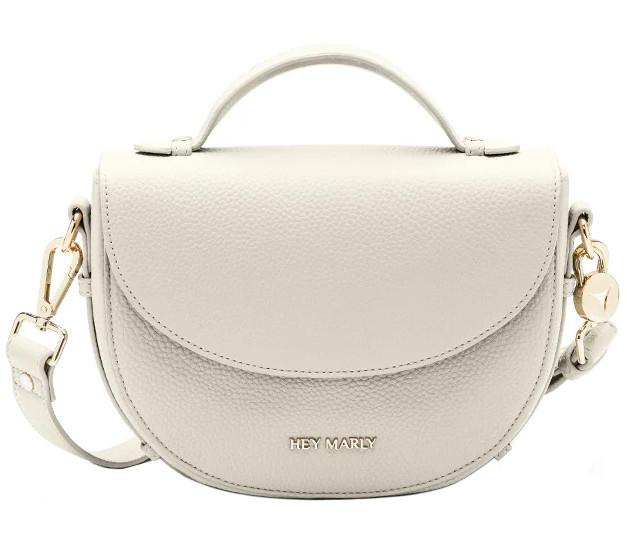 Hey Marly Half Moon Bag hellbeige recyceltes Leder Crossover