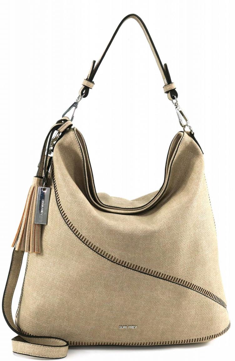 Hobo Bag large Suri Frey Tilly Sand Löcherung Fransen
