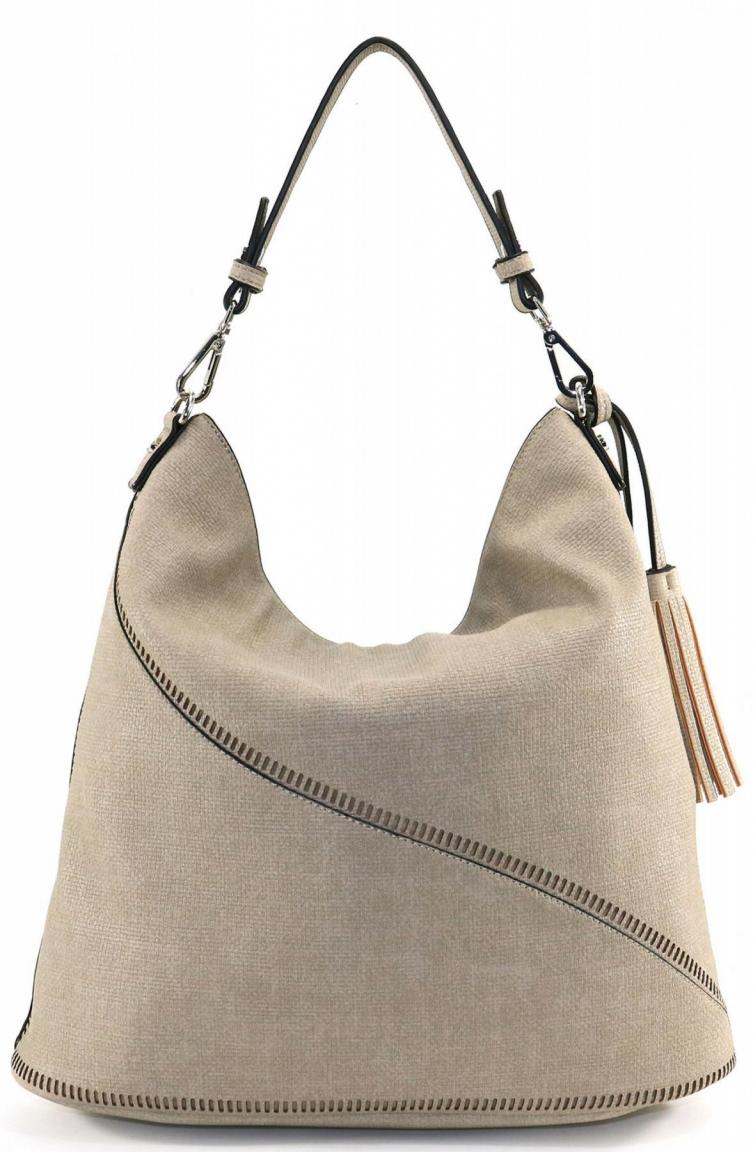 Hobo Bag large Suri Frey Tilly Sand Löcherung Fransen