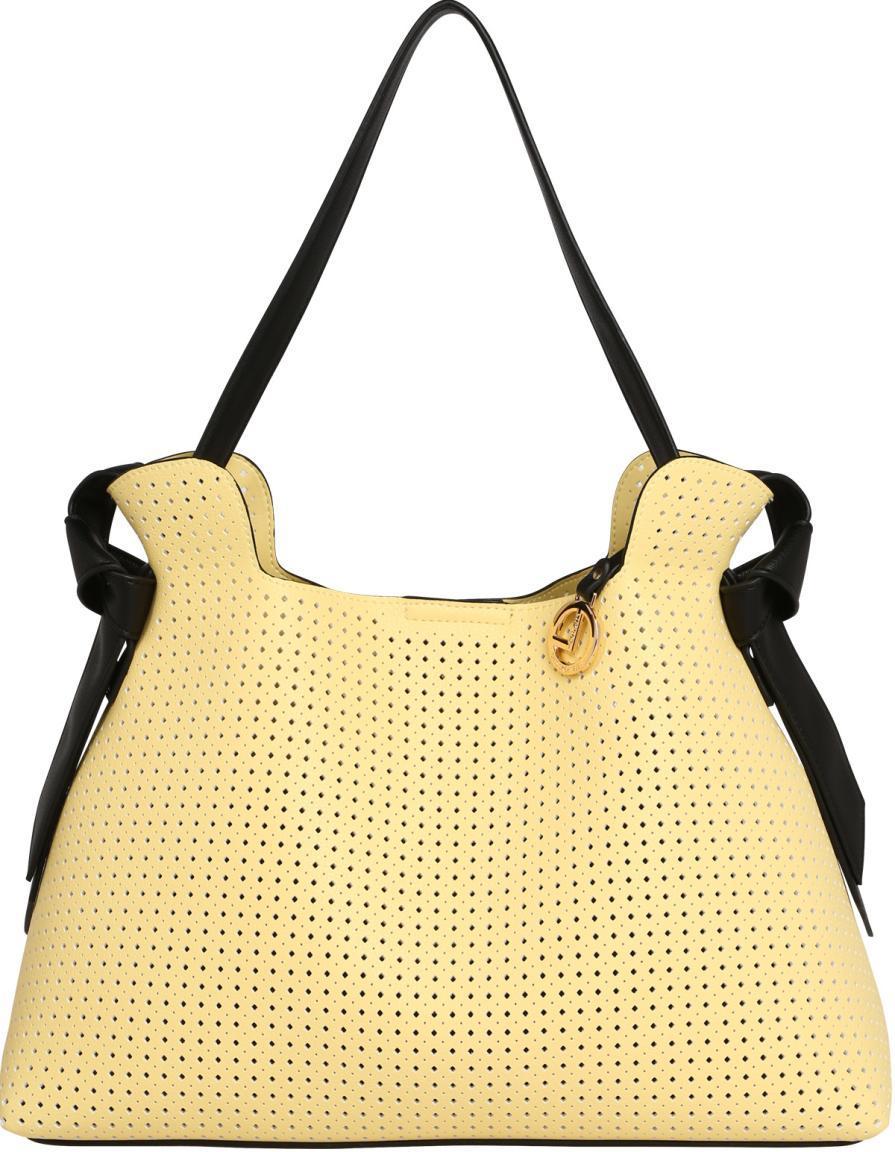 Hobo Tasche Ivett L.Credi Zitronengelb Amarillo Schwarz Cutouts