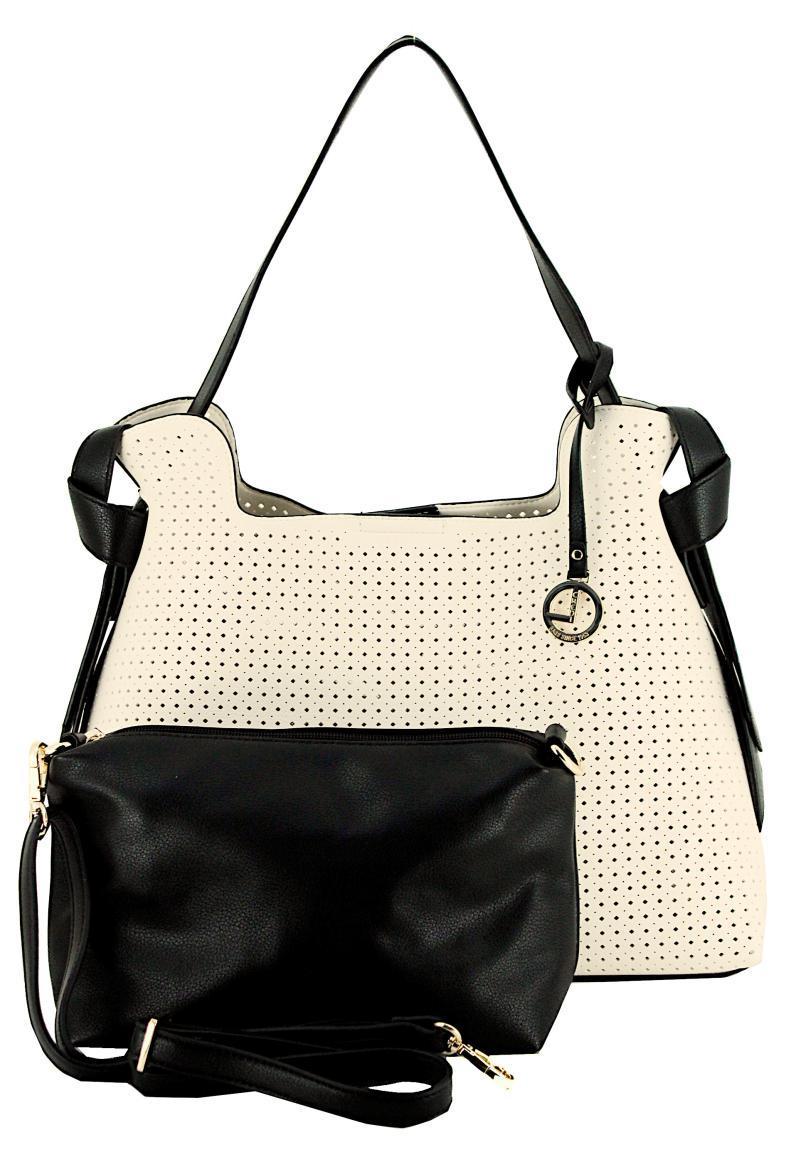 Hobo Tasche Ivett L.Credi Zitronengelb Amarillo Schwarz Cutouts