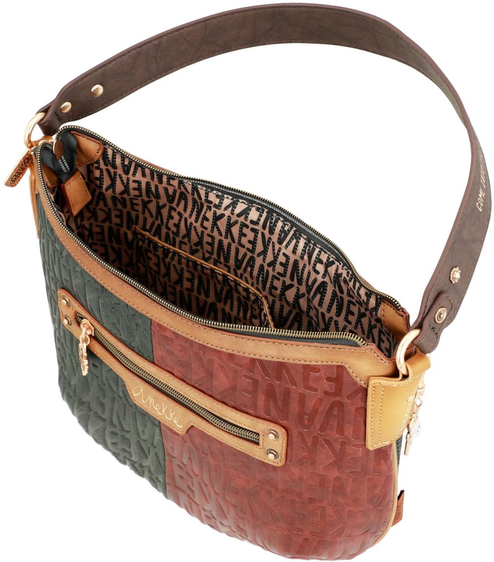 Hobobag Anekke The Forest Urban Bunt Grün Stickerei