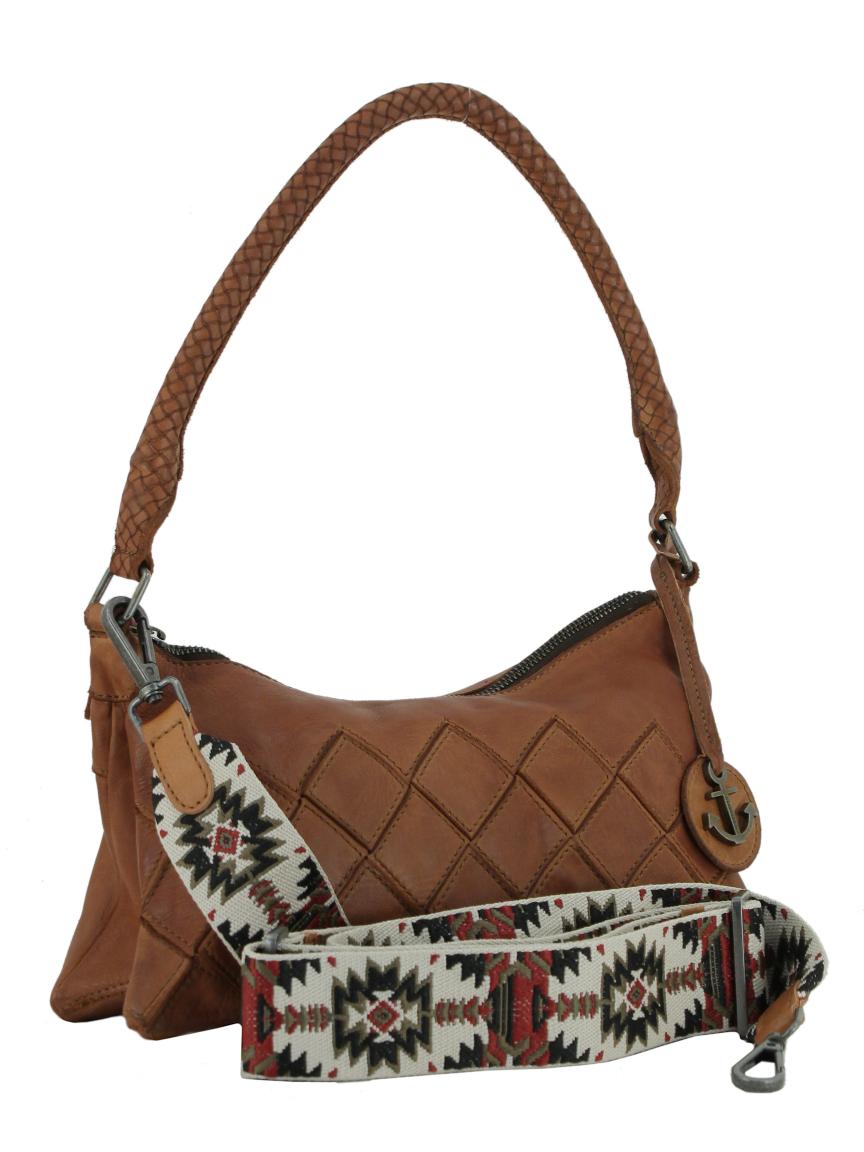 Hobobag Flechtoptik Harbour 2nd Fashion Lights Neve cognacbraun