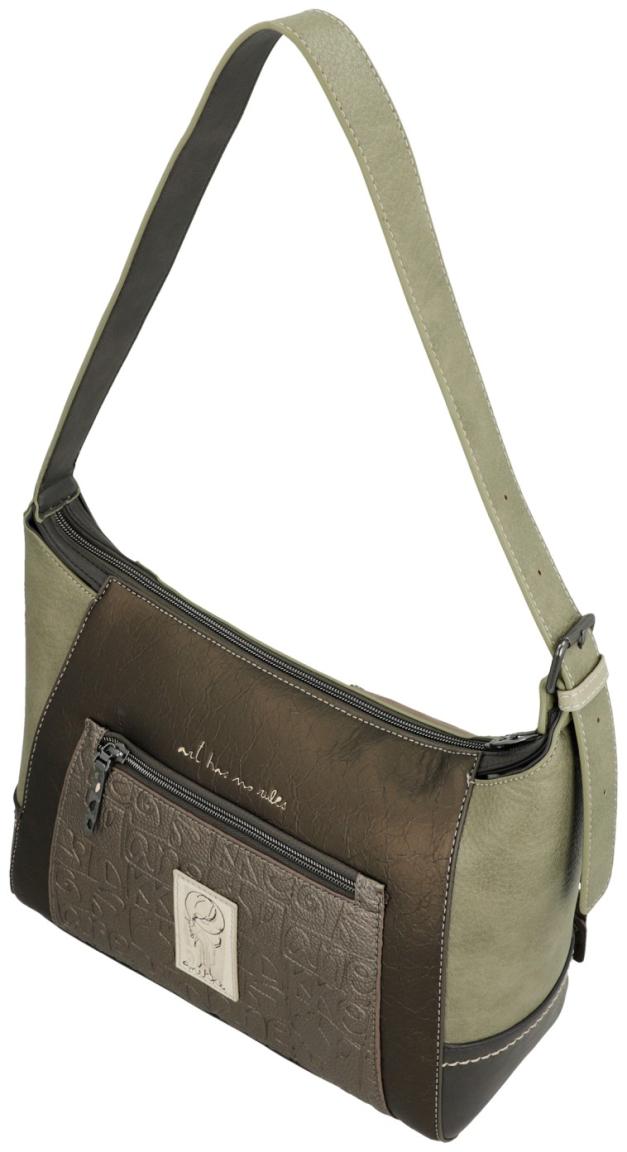 Hobotasche Anekke Amphora Griechenland olivgrün Ziernieten bronze Metallic