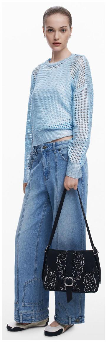 Hobotasche Desigual schwarz Poker Face rockig Nieten Posadas Schnalle