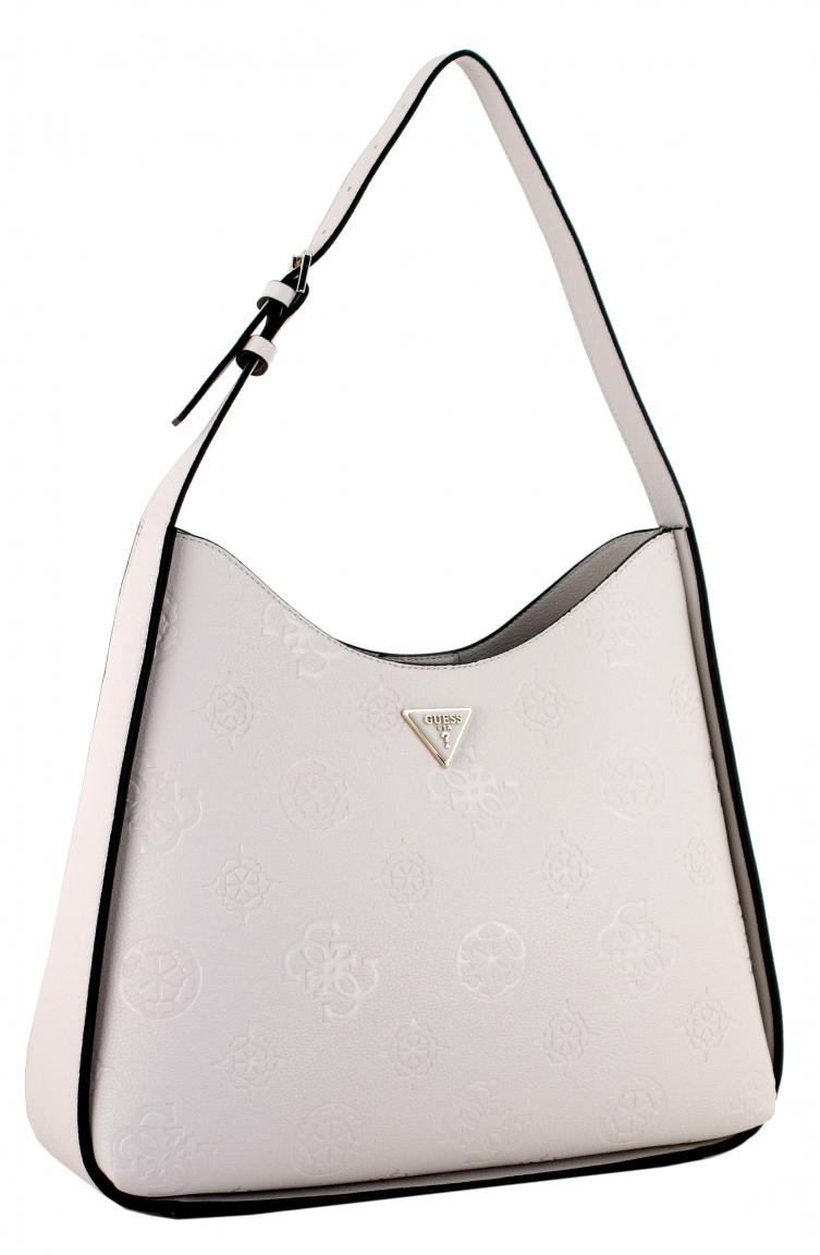 Hobotasche Guess Keandra Logoprägung Stone zartrosa Innentasche